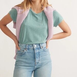 Marine‎ Layer Swing Crew Tee Green Cotton Blend T-Shirt Womens Medium